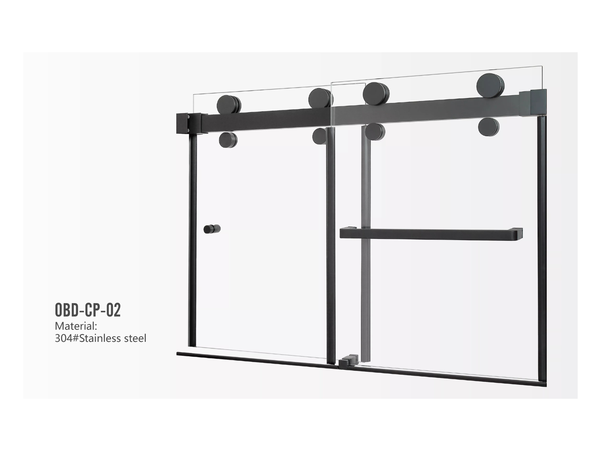 SS304 Frameless Sliding Shower Door Hardware Fittings