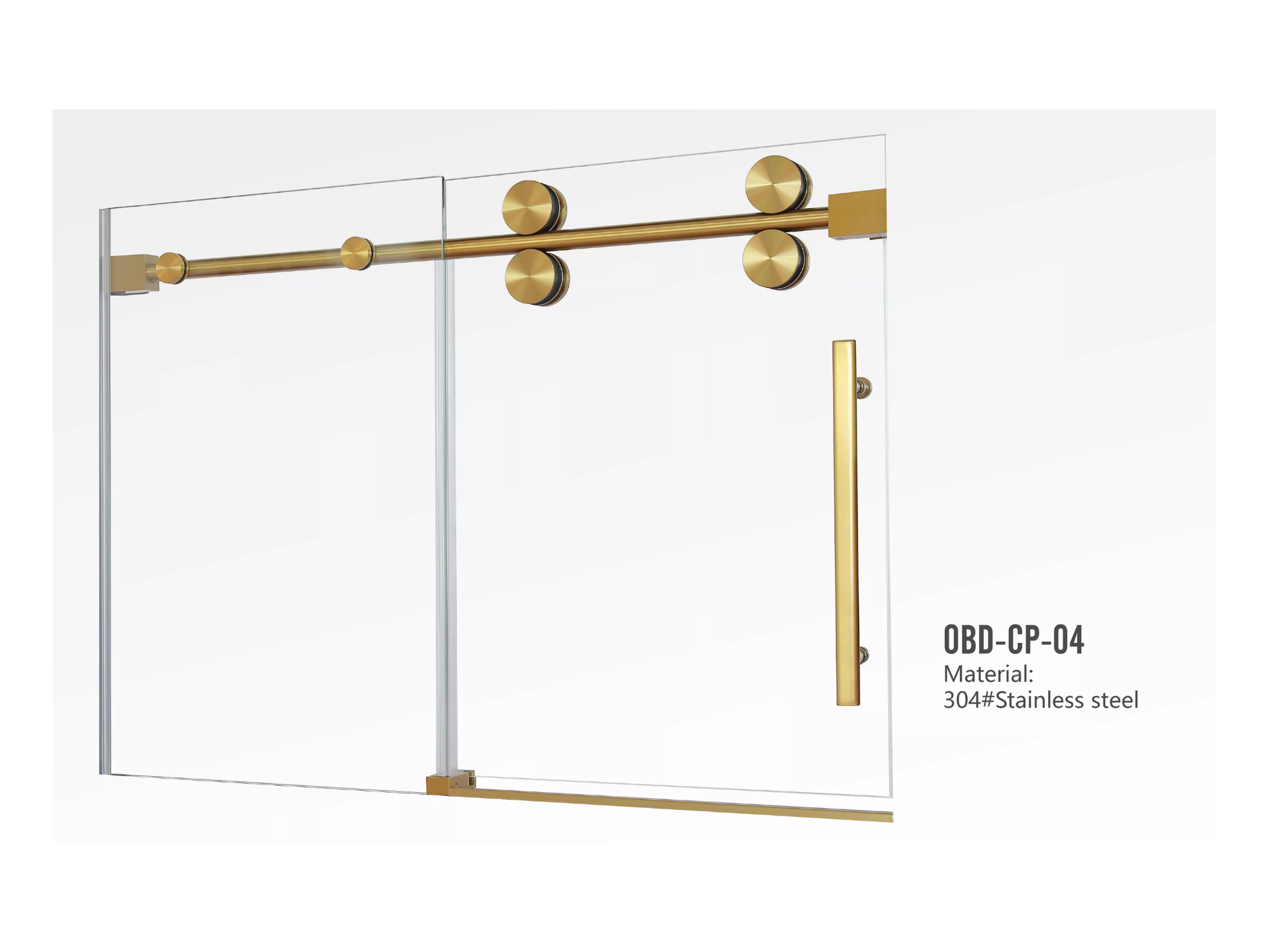 SS304 Frameless Sliding Shower Door Hardware Fittings