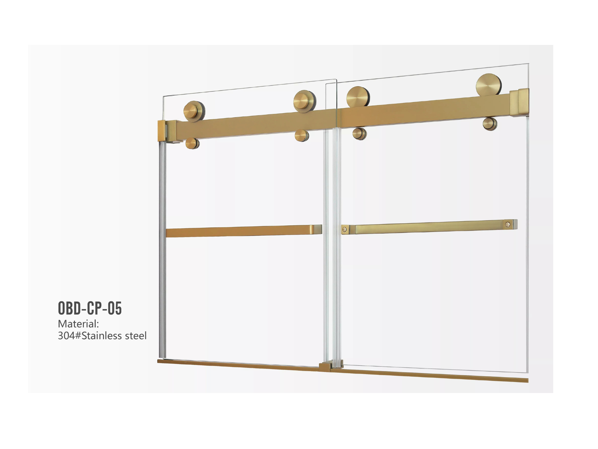 SS304 Frameless Sliding Shower Door Hardware Fittings