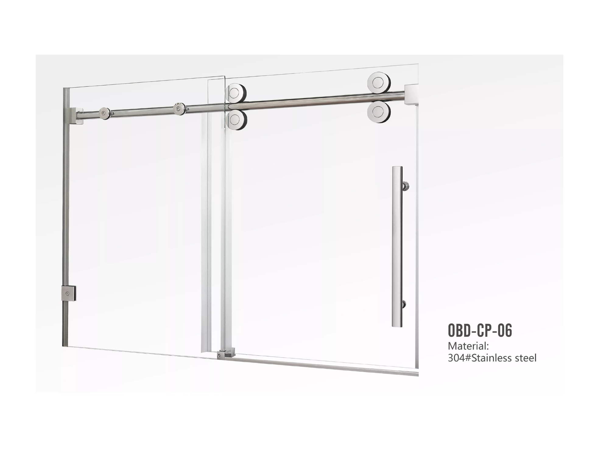 SS304 Frameless Sliding Shower Door Hardware Fittings