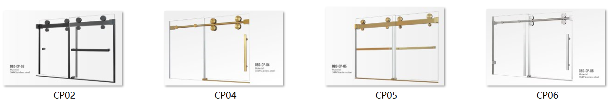 SS304 Frameless Sliding Shower Door Hardware Fittings