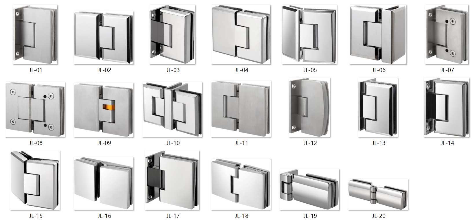 Glass to Wall and Glass to Glass Hinges