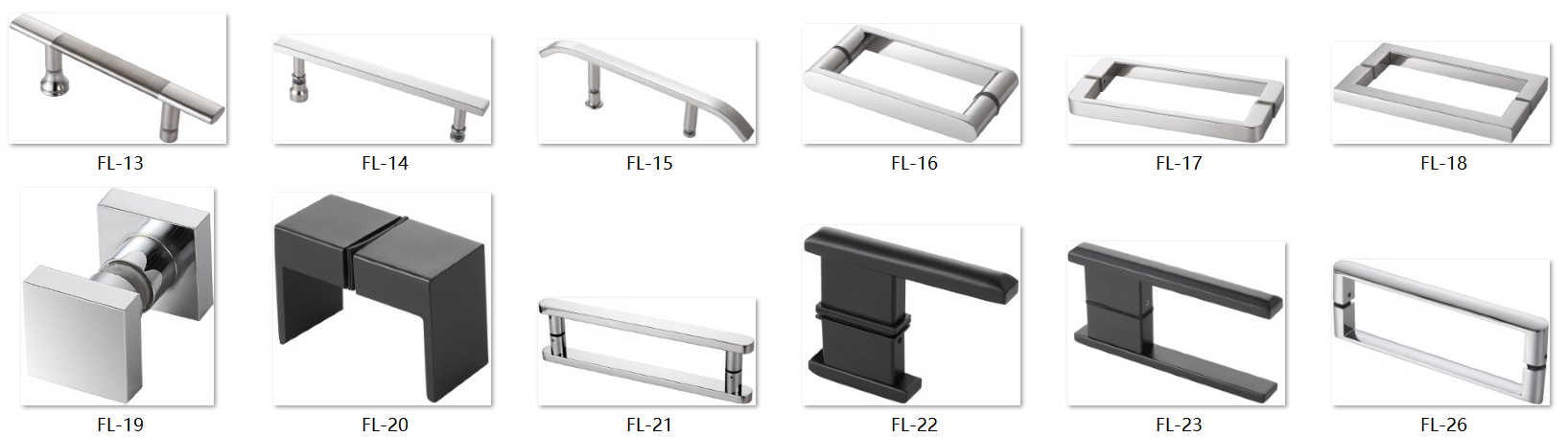 SS304 Square Shower Door Handles