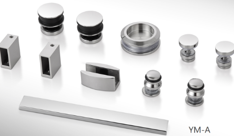 SS304 Frameless Sliding Shower Door Hardware Fittings