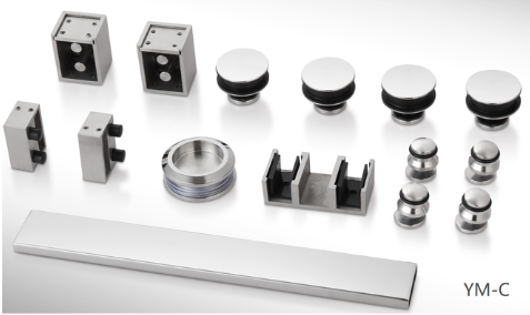 SS304 Frameless Sliding Shower Door Hardware Fittings