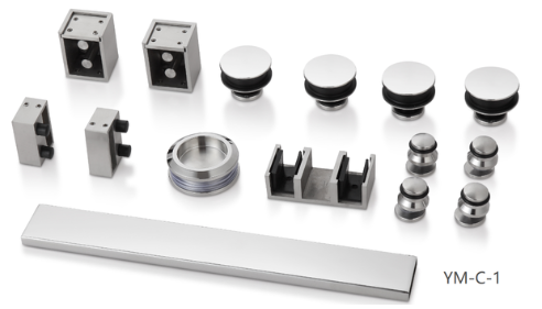 SS304 Frameless Sliding Shower Door Hardware Fittings